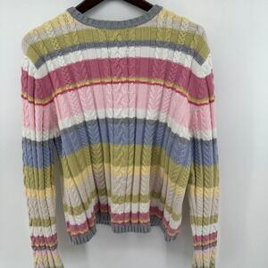 ❌SOLD❌Valerie Stevens Casual Striped Cable Knit Cotton Sweater XL Multi Color